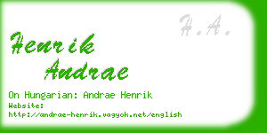 henrik andrae business card